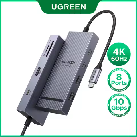 UGREEN USB HUB 8-in-1 Type-C to 4K60Hz HDMI USB3.2 10Gbps USB-A/C SD&TF 170MB/s for MacBook Laptop A