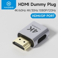 Hagibis 4K HDMI Dummy Plug DisplayPort EDID Emulator Plug Headless Adapter Virtual Display Emulator 