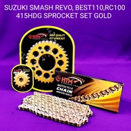 415HDG SUZUKI SMASH REVO BEST110 RC100 SPROCKET SET GOLD .