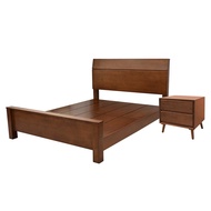 [特價]IHouse-熊讚 全實木床架+床頭櫃 雙人5尺