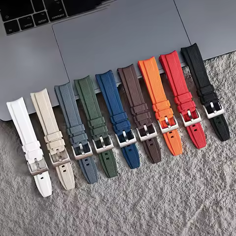 Omega Strap New Degin Curve End Rubber Watch Band Belt 20mm 21mm 22mm FKM Watch Strap Sport Men Wris