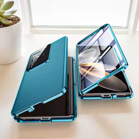 Luxury Leather Glass 360° Cover For Realme GT 6 6T 7 Pro 12 12X 13 Plus 13 Pro Plus 5G HD Shockproof