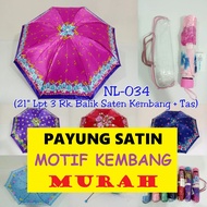 Satin 3-Fold Floral Umbrella
