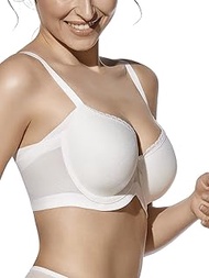 My Secret Women's Padded Underwired Bra with Shaping Effect in Large Sizes (C-Cup to F-Cup), White, 