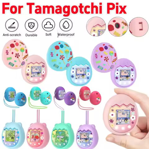 Silicone Protective Case for Tamagotchi Pix Stylish Non-Slip Ultra-Thin Liquid Game Console Protecti