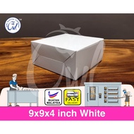 🔥LOWEST PRICE🔥8"x8"x4"/9"x9"x4"  White Cake Box/Kuih Lapis/Pizza box/Puff cake/Brownie/Sandwich