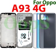 For OPPO A93 4G CPH2121 Battery Back Cover Housing Middle Frame + LCD Front Frame + Camera Lens Fram