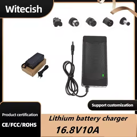 16.8V 10A Lithium Battery Charger For 14.4V 14.8V 4S Scooter Car Solar Li-ion Lipo Charger with Fan 