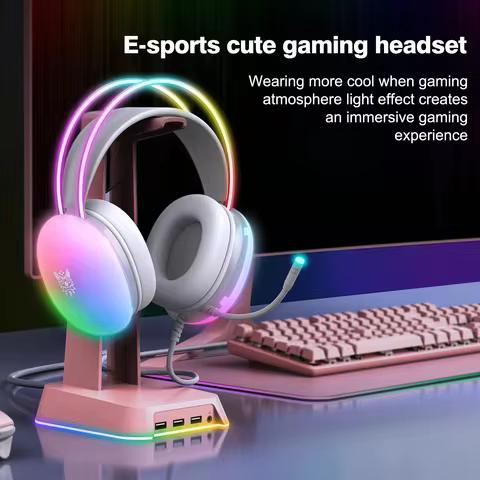 ONIKUMA Gaming Headset Esports Package New FULL RGB Light Design Headphones with Mic Headphone For P