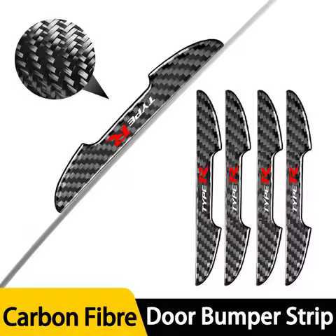 4PCS Car Stickers For Honda Civic Type R Type S FK8 FK2 FN2 EP3 Carbon Fiber Car Door Protective Sti