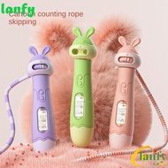 LANFY Bamboo Jump Rope, Digital Counter Without Tying Knots Jump Rope with Counter, Kawaii Adjustable Soft Beads Creative Outdoor Cartoon Jump Rope Children