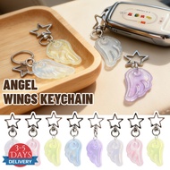 [3-5 DAYS DELIVERY]1/3/5PCS - Y2K Japanese Glitter Angel Wing Keychain Acrylic with Sequins, Retro V