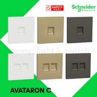 Schneider Avataron C  RJ45 Cat 6 Data Socket (1 Gang / 2 Gang)