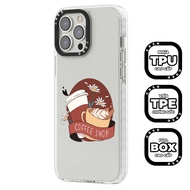 IPHONE Coffee Shop black border transparent shockproof camera case 6/6s/7/8/x/xr/xs/11/12/13/14/plus