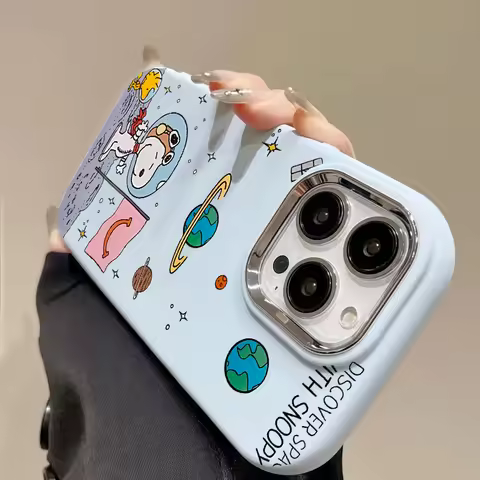 Phone Case For IPhone 16 15 11 14 13 12 17 Pro Max 16E Plus XR 17 Air Cases Luxury Snoopy Creative M