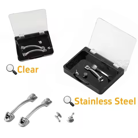 2Pcs Stainless Steel/Clear Dental Class II Appliances Distalizer Size 16/18/20/23/25/27mm For Molar 