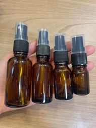 茶色 遮光 避光 迷你噴頭玻璃樽 香水瓶  化妝水 蚊怕水 消毒液 分裝瓶 5ml 10ml 20ml 30ml