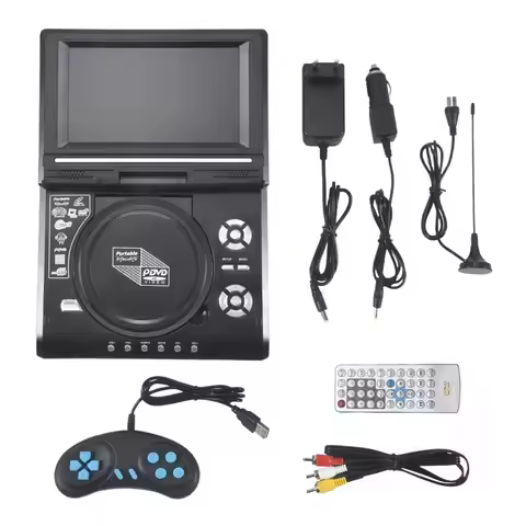 B68C Portable 7.8 Inch TV Home Car DVD Player HD VCD CD MP3 HD EVD Player With TV/FM/USB/Game Functi