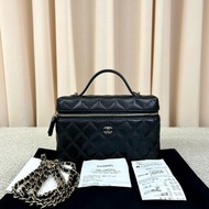 香奈兒Chanel黑金荔枝皮LP飯盒盒子包 肩帶菱格紋 鏈條肩帶 可單肩可斜挎可手提 小巧可愛百搭 精緻感十足