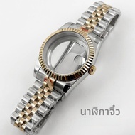 เคส Jam Tangan Kristal แซฟไฟร์สายล็อคแบบร่องโค้งโค้ง36มม./40มม. สำหรับ NH34 NH35 NH36 NH38 NH70 NH72