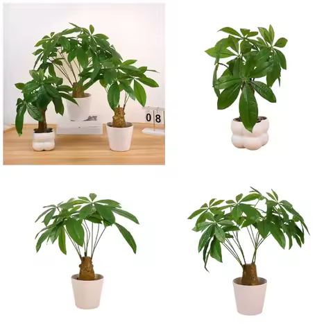 Realistic Money Tree Plant Decoration Artificial Money Tree Potted Plant for Office Desk Living Room