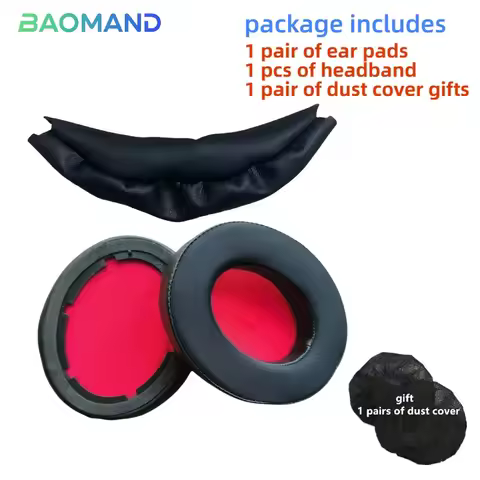 1 set Replacement Ear Pads Earpads Headband for 1MORE SonoFlow,SonoFlow SE Headphones Memory Foam Ea