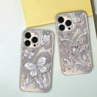 iphone 15 14 13 12 11 Pro Max X Xs Xr 7 8 Plus 7+ - Hologram Softcase - Butterfly Motif - Casing TPU