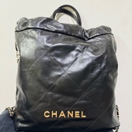 Chanel 22 後背包/全新未使用黑金*全網最甜*
