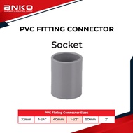 PVC Socket Fitting Penyambung Paip Connector 32mm 40mm 50mm