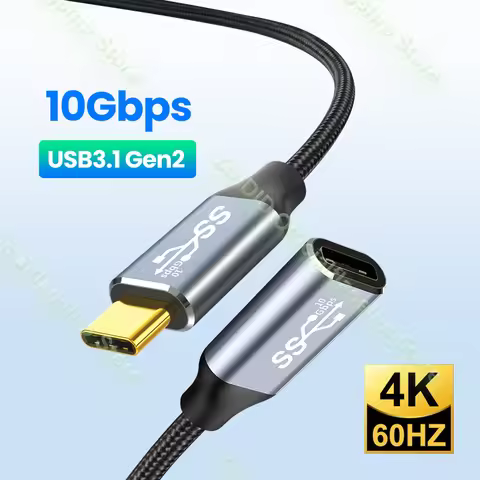 USB C 3.1 Gen2 10Gbps Extension Cable Type C to C PD 100W QC4.0 3.0 5A Fast Charging Cable For MacBo