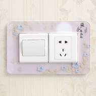 Spot# Manufacturer Acrylic Switch Sticker Wall Sticker Switch Cover Socket Protection Cover Light Switch Sleeve Double Open Pastoral 12cc