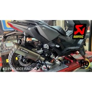 ท่อ Akrapovic titanium slip on พร้อมคอฟลู titanium Honda Forza 350ADV350 / 2019-25 แท้ 100%