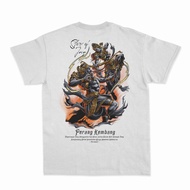Paramesti Tshirt Kaos Jawa Perang Kembang Budaya Wayang Arjuna Vs Buto Cakil Distro Pria Bigsize Jum