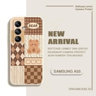 [CM1] SOFTCASE MACARON MOTIF BONEKA BEAR LUCU LFOR SAMSUNG A55 TERBARU - SOFTCASE MACARON SAMSUNG A5
