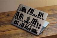 Sticker Aksesoris Laptop Apple Macbook  Bookshelf Library