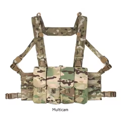 TACTICAL RECCE RIG Chest Rig with Four Quadruple 5.56/5.45/7.62 Mag Pouch