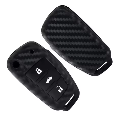 Carbon Silicone Car Key Caps Case Cover Fob For Audi A4 B7 A6 C5 C6 A1 A3 8P TT Q3 Q2 Q7 TTS R8 S3 S