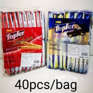 40'S x 7g - FRONTIER TOPFER WAFER STICK - CHOCOLATE CREAM FILLED / BLACK & WHITE DUO (VANILLA) WAFER