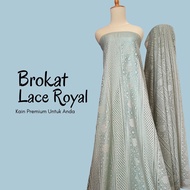 Bahan Kain Brokat Renda Lace Royal Warna Hijau Mint Bahan Kebaya Gamis