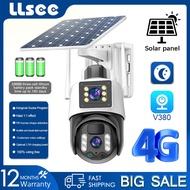 LLSEE 8MP 4K V380 Pro CCTV Wireless Solar Cell Outdoor 4G SIM Card 365 Days Extra Long Battery Standby Waterproof 360 Pan Tilt IP Camera PIR Motion Detection CCTV Security Camera