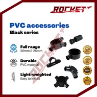 ROCKET PVC Black Conduit Accessory Superb Quality paip hitam penyambung paip bar saddle hitam 20mm 3