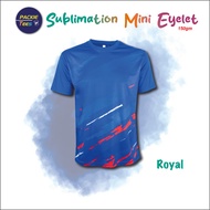 QD7508 ROYAL BLUE 100% MICROFIBRE ROUND NECK MINI EYELET SUBLIMATION SHORT SLEEVE UNISEX TSHIRT 150G