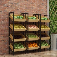 Fruit Fruit Shop Steel Supermarket Multi-Layer Wooden Shelf Multifunctional Shelf Shelf Fruit Displa