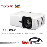 ViewSonic LSD600W 6000 Lumens WXGA Laser Projector with 1.3x Optical Zoom, H/V Keystone, 360-Degree 