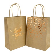 Kraft Paper Bag with Handle Cookie Candy Gift Packaging Bags Wedding Party Decoration Christmas Navi