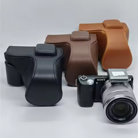 PU Leather Camera Case Bag for Sony NEX5N NEX-5N NEX5C NEX-5C NEX5R NEX-5R NEX5T NEX-5T 18-55mm Lens