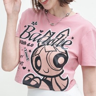 DOSH WOMENS BABY TEE POWERPUFF GIRLS เสื้อครอปสั้น ผ้ายืด DPGWT1014-PI (XS/S-M/L)