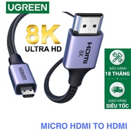 Micro Hdmi to Hdmi 2.1 Cable Speed 48Gb Ugreen Micro Hdmi to Hdmi Parachute Cord 240Hz Resolution