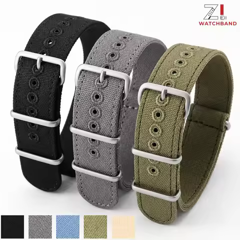 20mm 22mmNylon Watch Band One Piece Canvas Watch Strap for Seiko for Rolex for Omega Sport Fabric Un