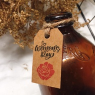 [TWD02] 40 kraft tags 3x5cm Women Day October 20 March 8 (with hemp rope) to hang gift boxes/bottles